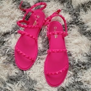 Mata Hot Pink Stud Sandals